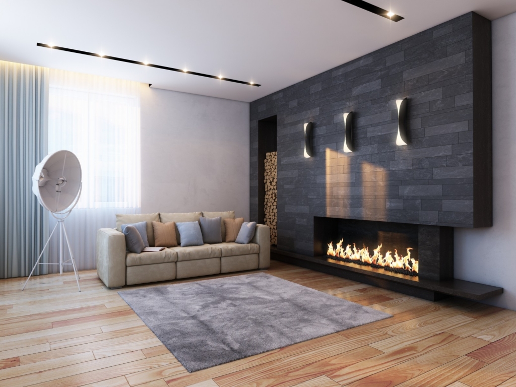 Living Room Fireplace for 1024 x 768 resolution