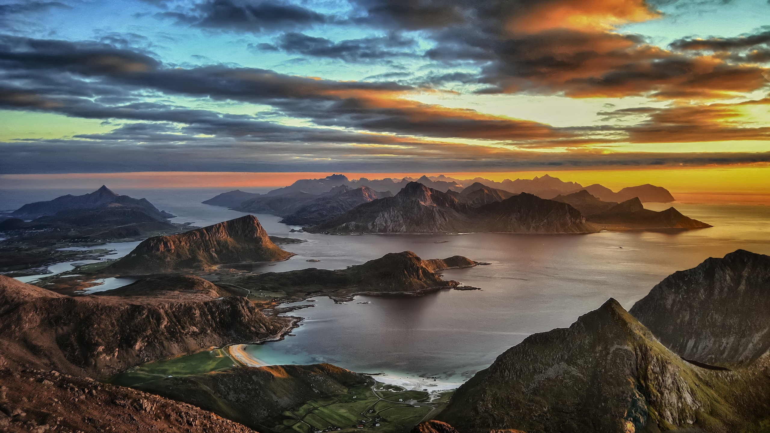 Lofoten Islands Sunset for 2560x1440 HDTV resolution