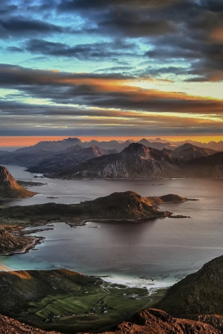 Lofoten Islands Sunset for 320 x 480 iPhone resolution