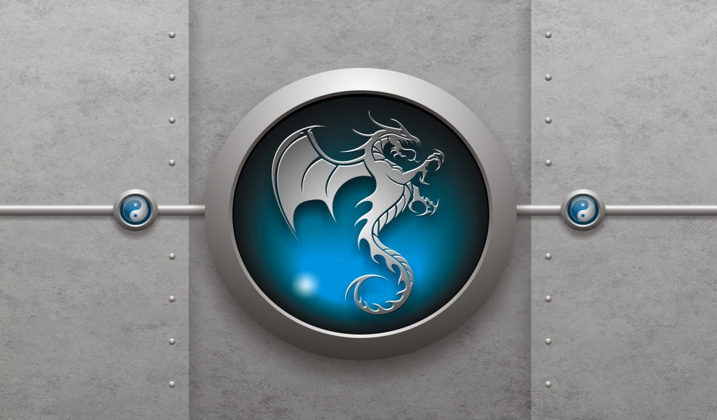 Logo Dragon 3D for 1024 x 600 widescreen resolution
