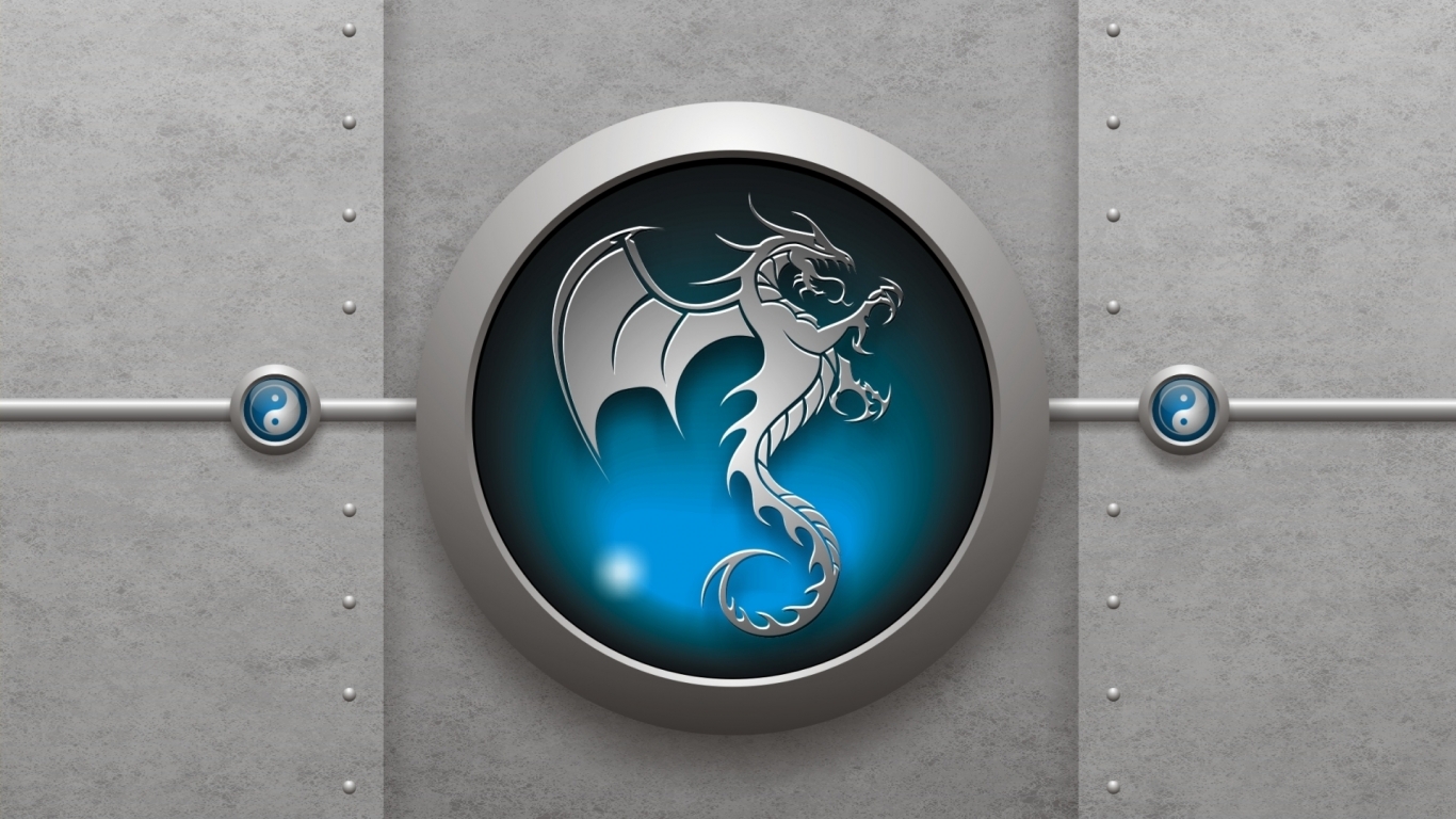 Logo Dragon 3D for 1366 x 768 HDTV resolution