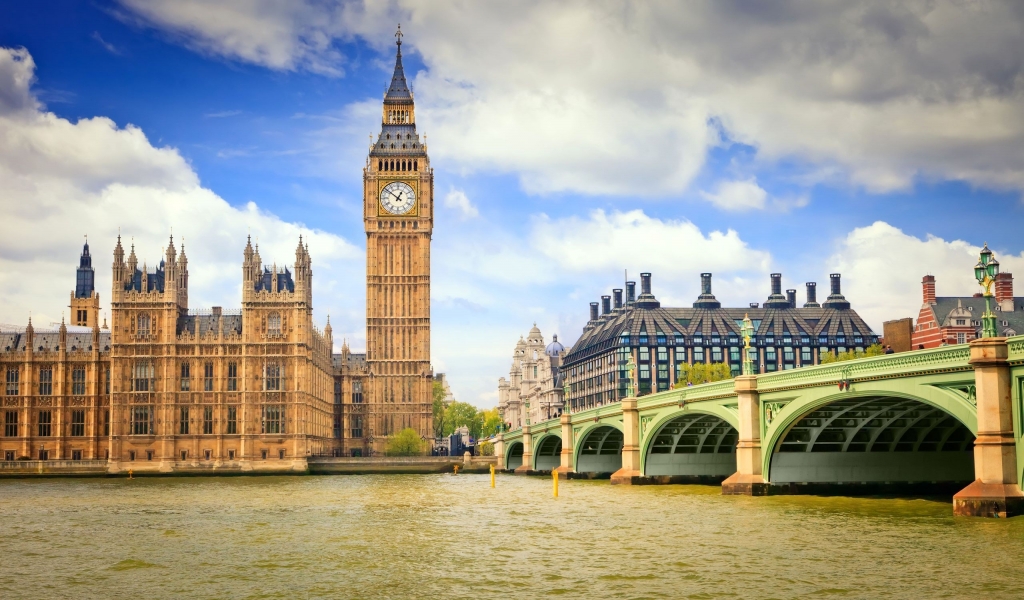 London Bridge and Big Ben for 1024 x 600 widescreen resolution