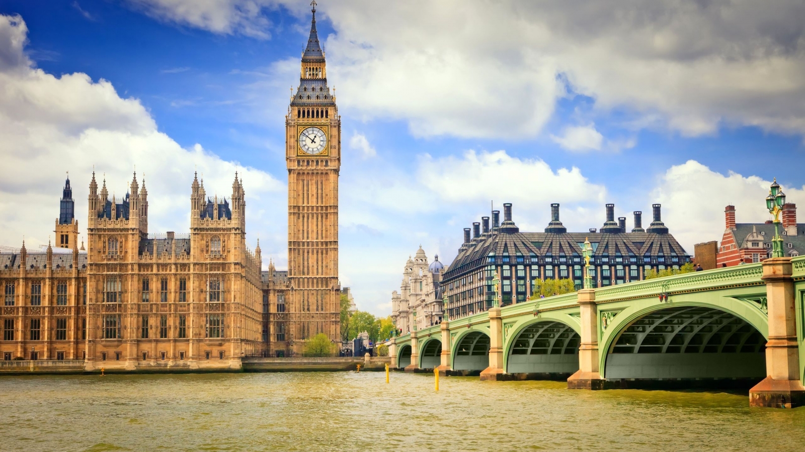 London Bridge and Big Ben for 1600 x 900 HDTV resolution