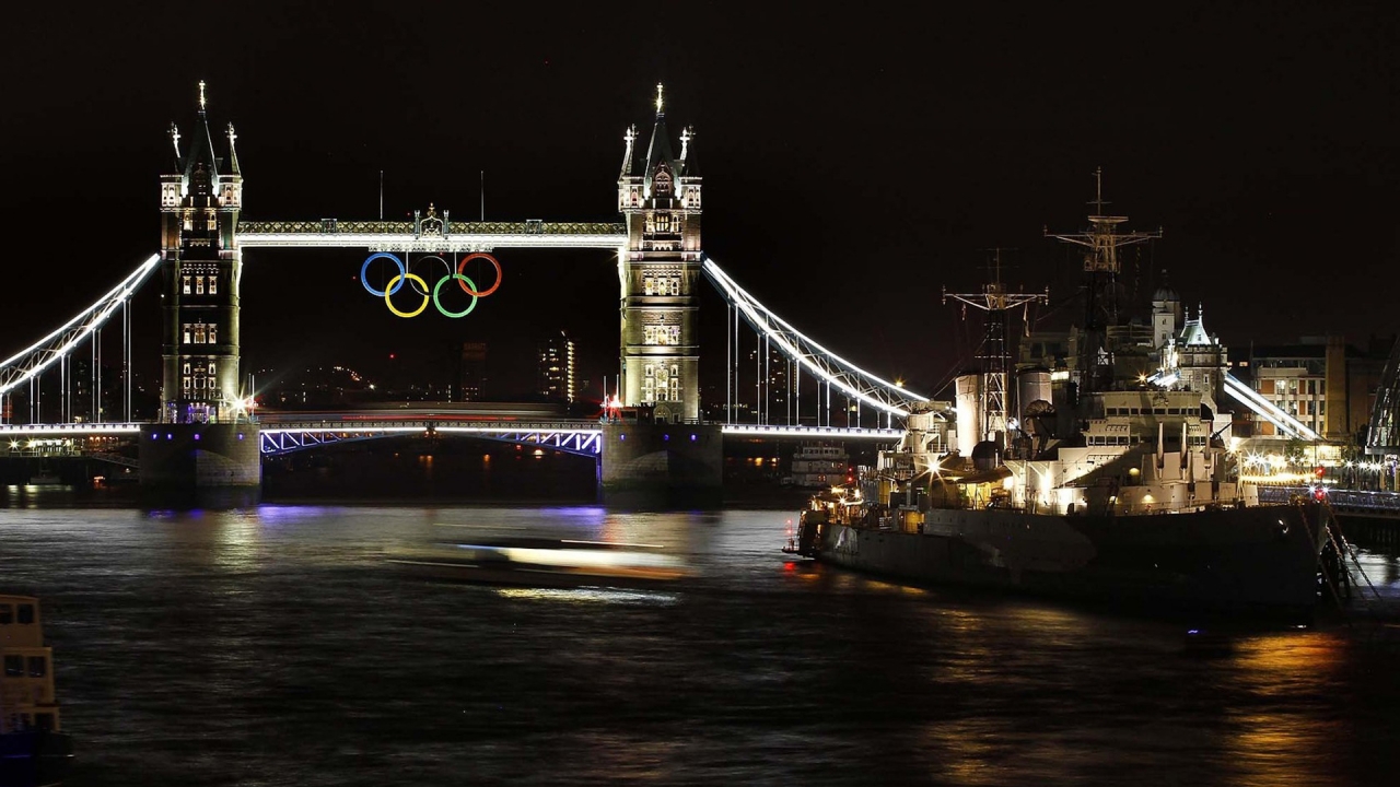 London Bridge at Night 2012 Olympics for 1280 x 720 HDTV 720p resolution