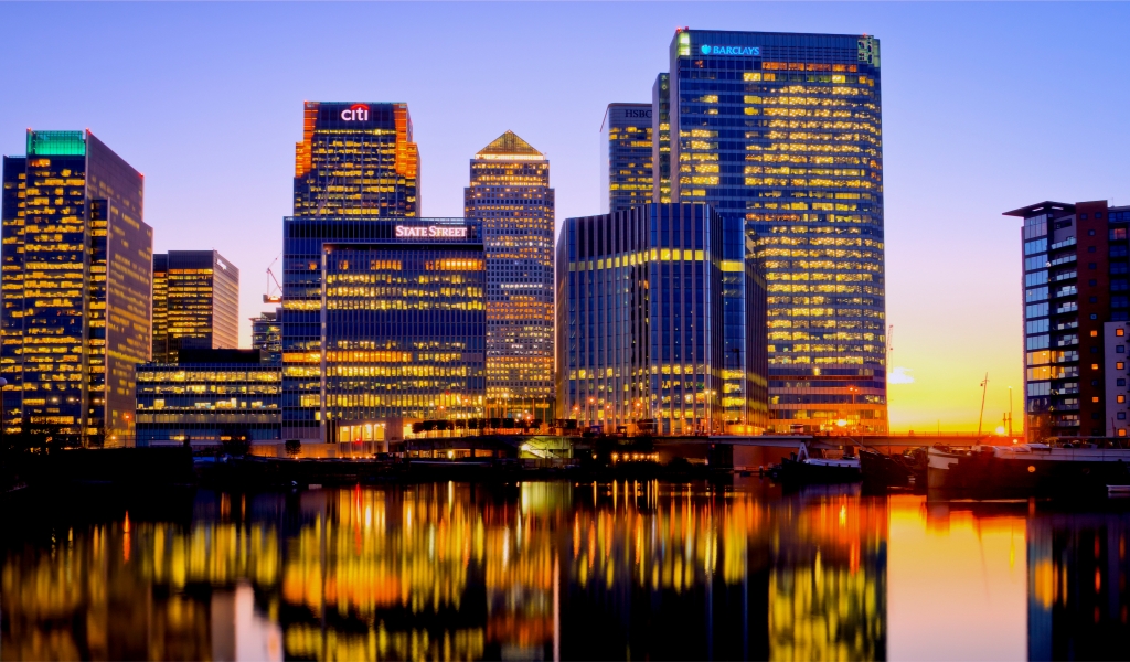 London Canary Wharf for 1024 x 600 widescreen resolution