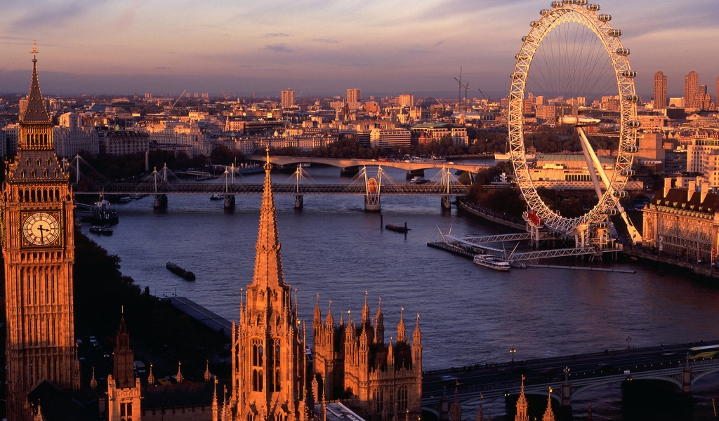 London Sunset for 1024 x 600 widescreen resolution