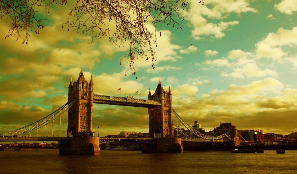 London Tower Bridge for 1024 x 600 widescreen resolution