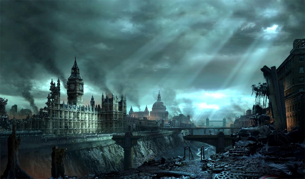 London under disaster for 1024 x 600 widescreen resolution