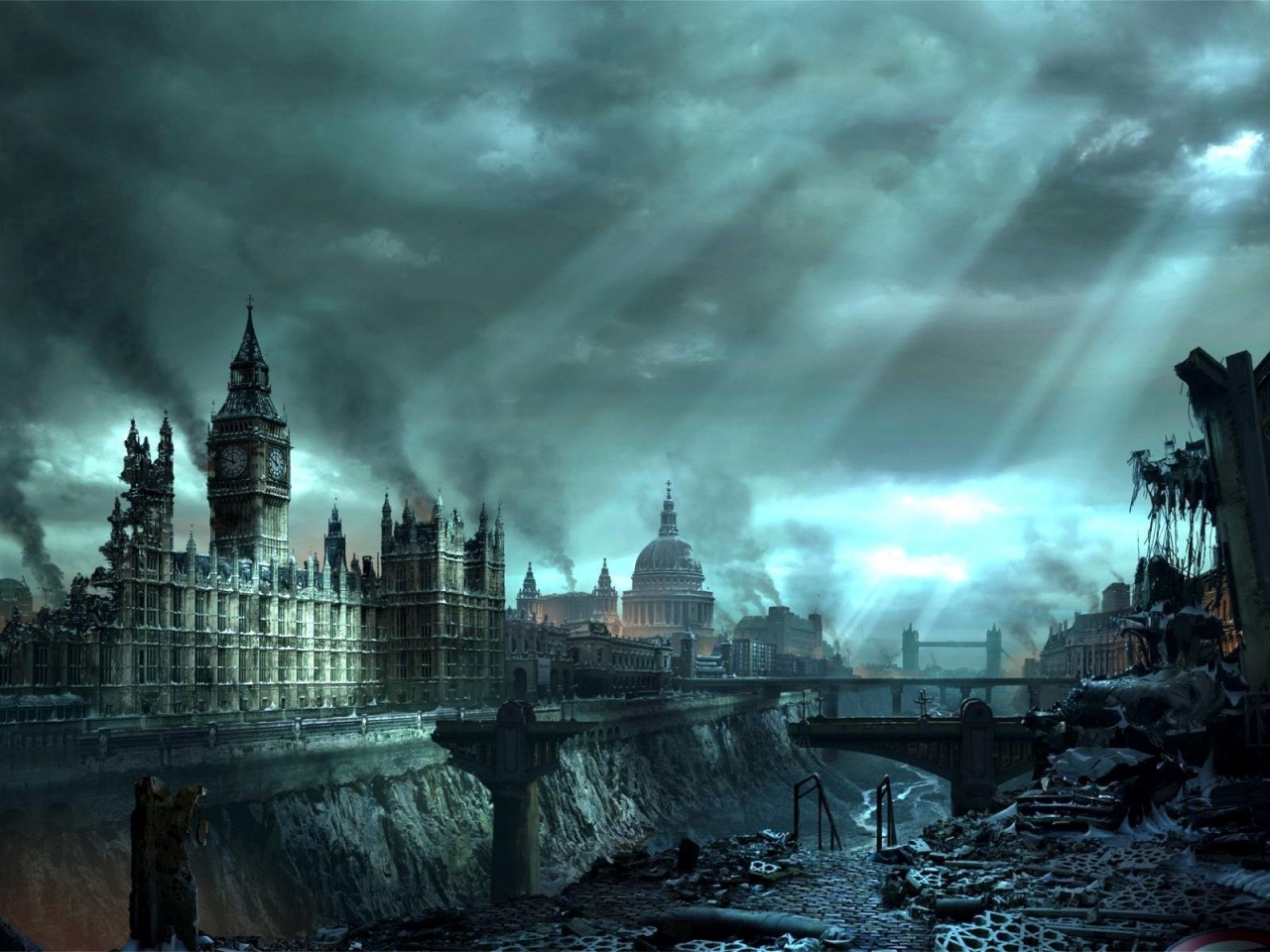 London under disaster for 1280 x 960 resolution
