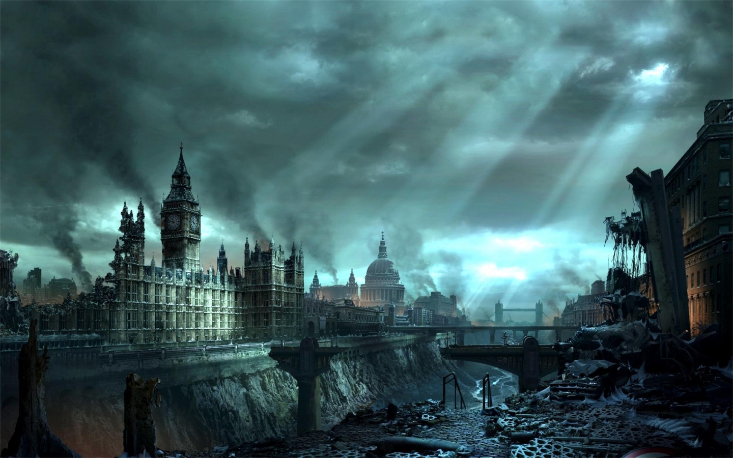 London under disaster for 1440 x 900 widescreen resolution