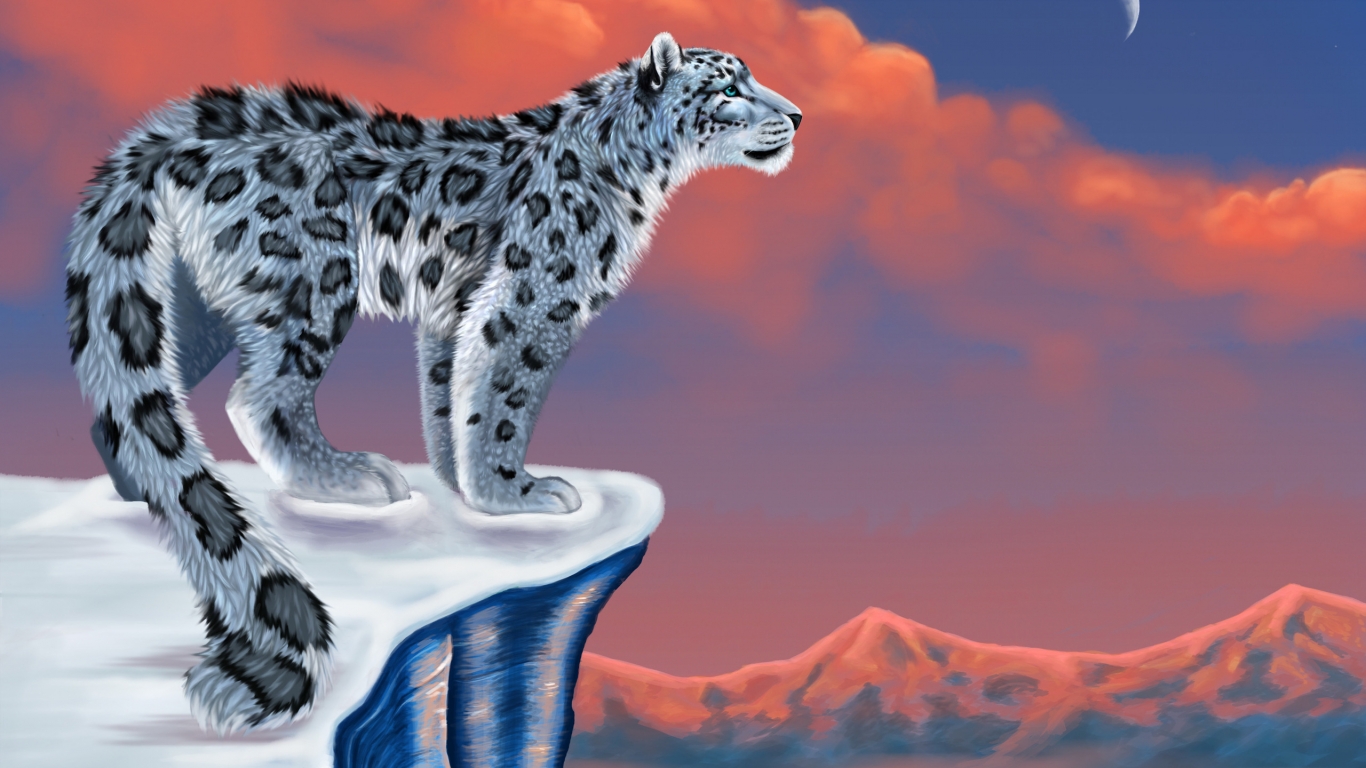Lonely Leopard for 1366 x 768 HDTV resolution
