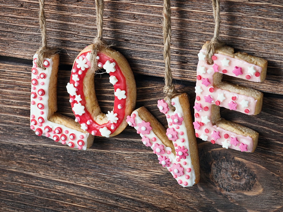 Love Gingerbread Letters for 1152 x 864 resolution