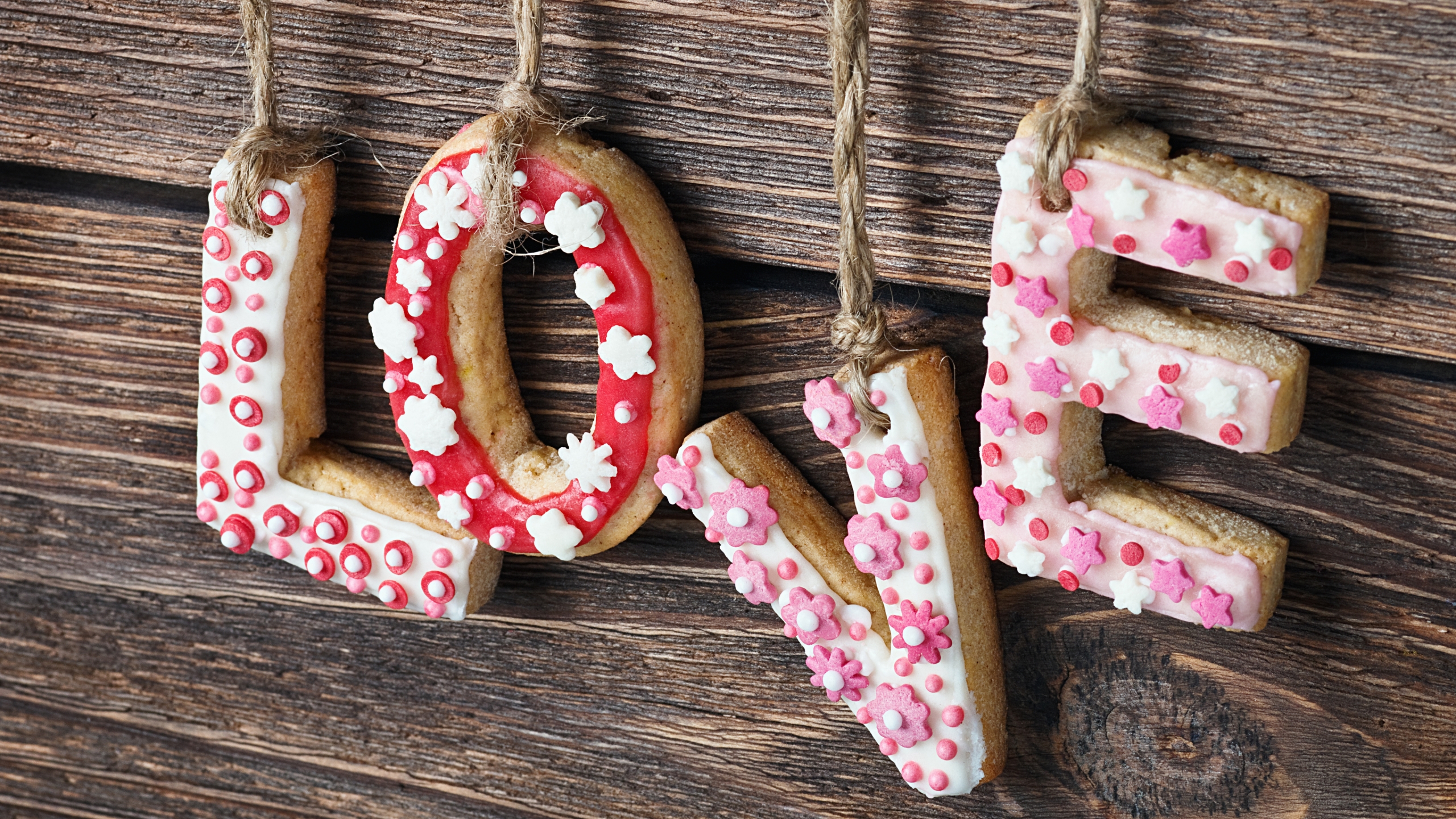 Love Gingerbread Letters for 2560x1440 HDTV resolution