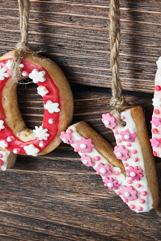 Love Gingerbread Letters for 320 x 480 iPhone resolution
