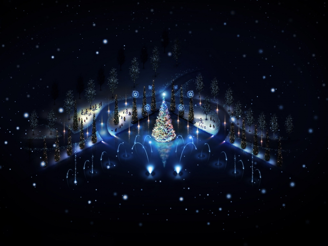 Lovely Christmas Trees Lighting for 1152 x 864 resolution