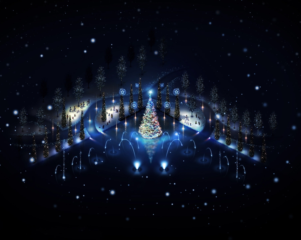 Lovely Christmas Trees Lighting for 1280 x 1024 resolution