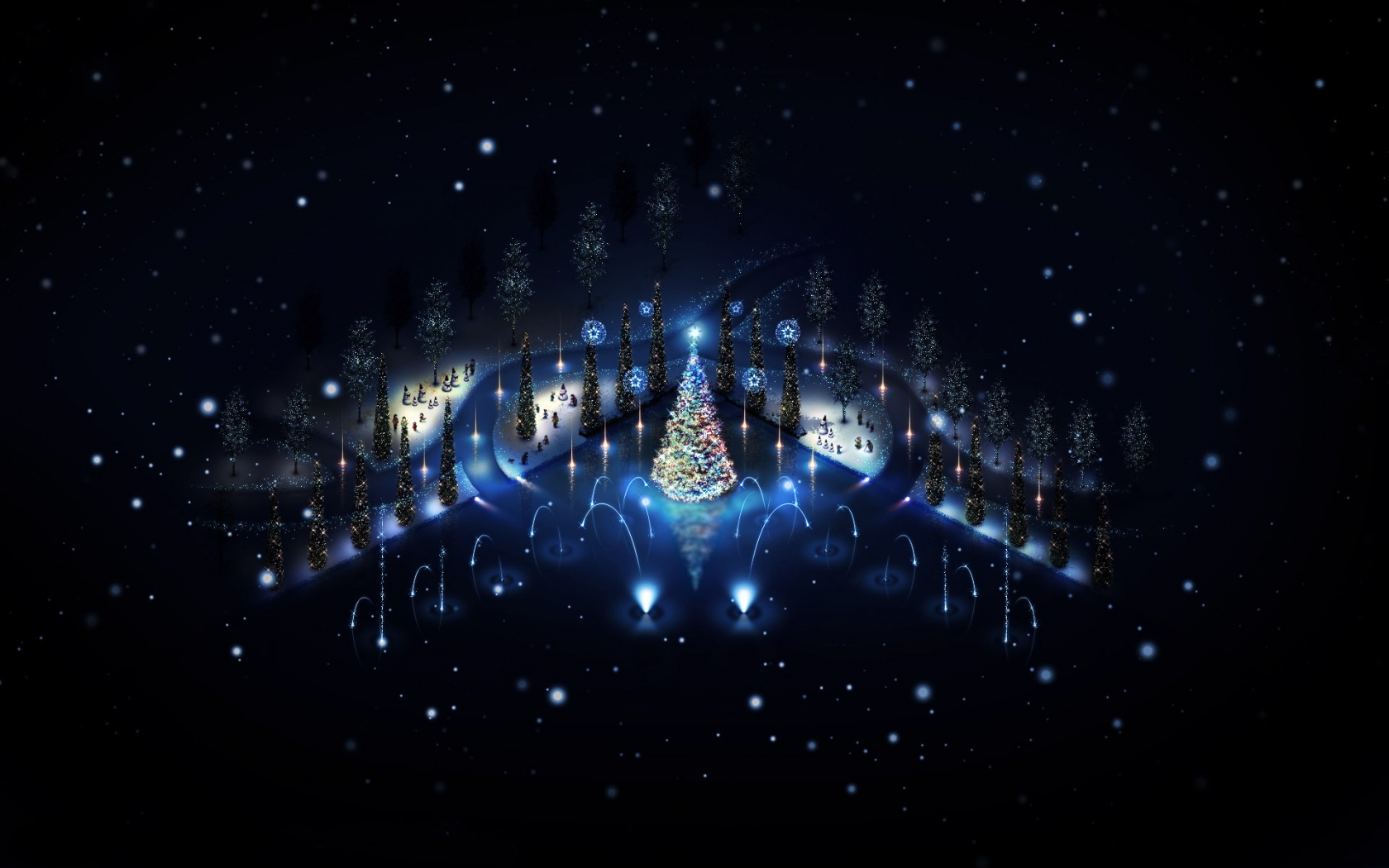 Lovely Christmas Trees Lighting for 1680 x 1050 widescreen resolution