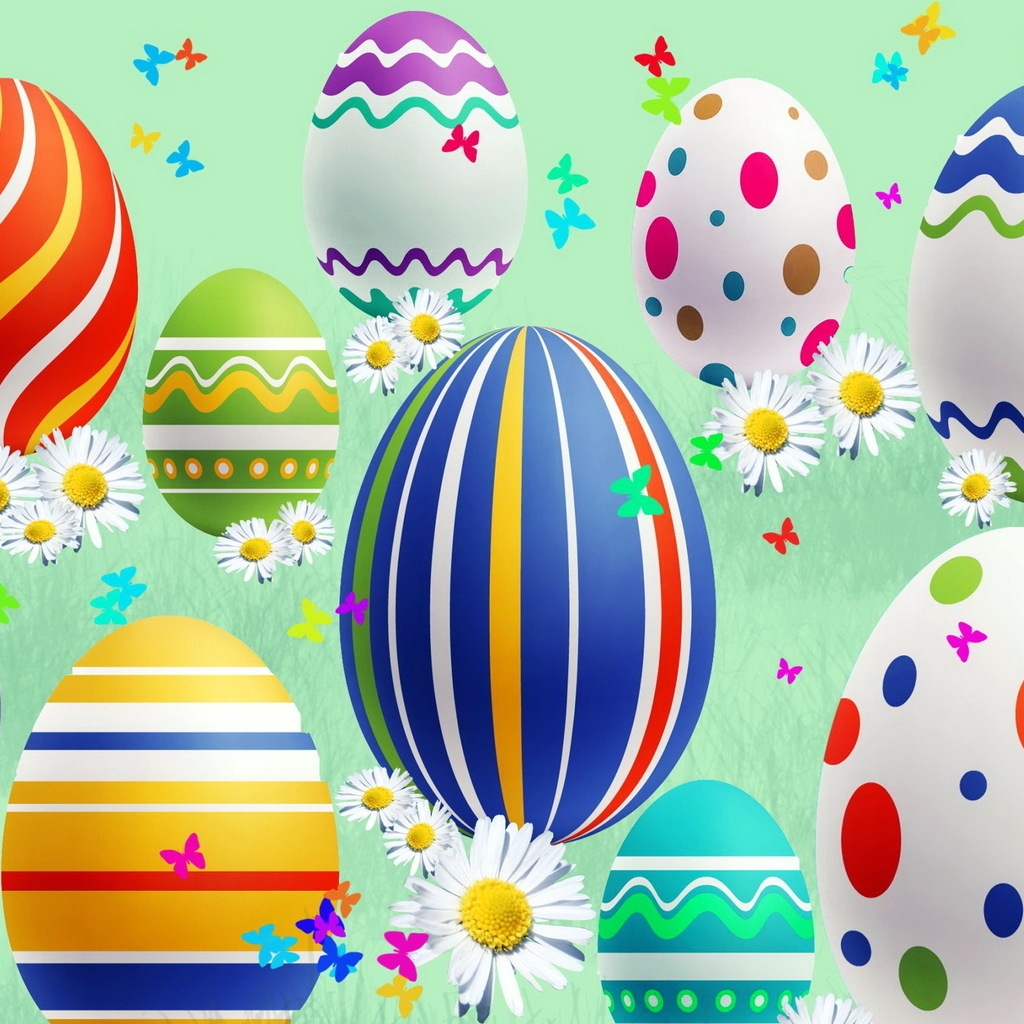 Lovely Easter Eggs for 1024 x 1024 iPad resolution