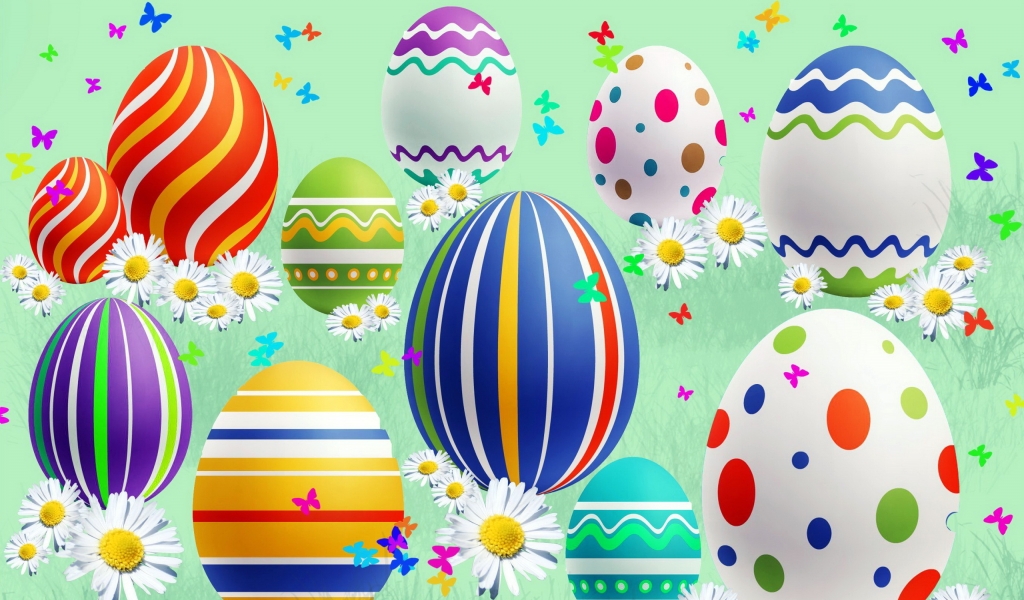 Lovely Easter Eggs for 1024 x 600 widescreen resolution
