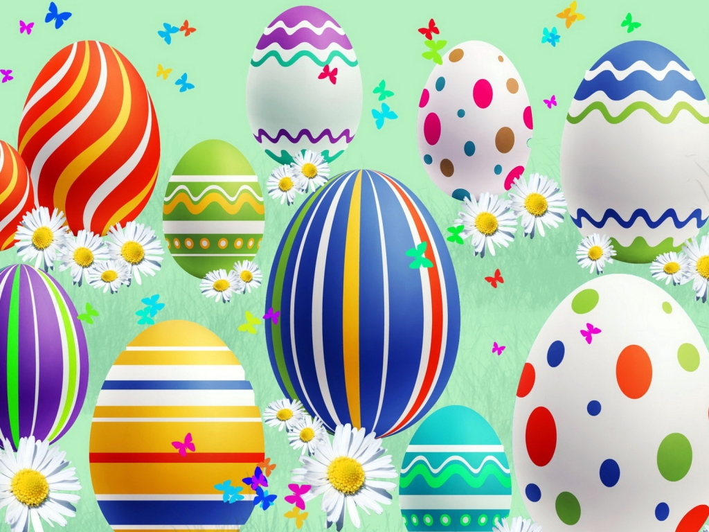 Lovely Easter Eggs for 1024 x 768 resolution