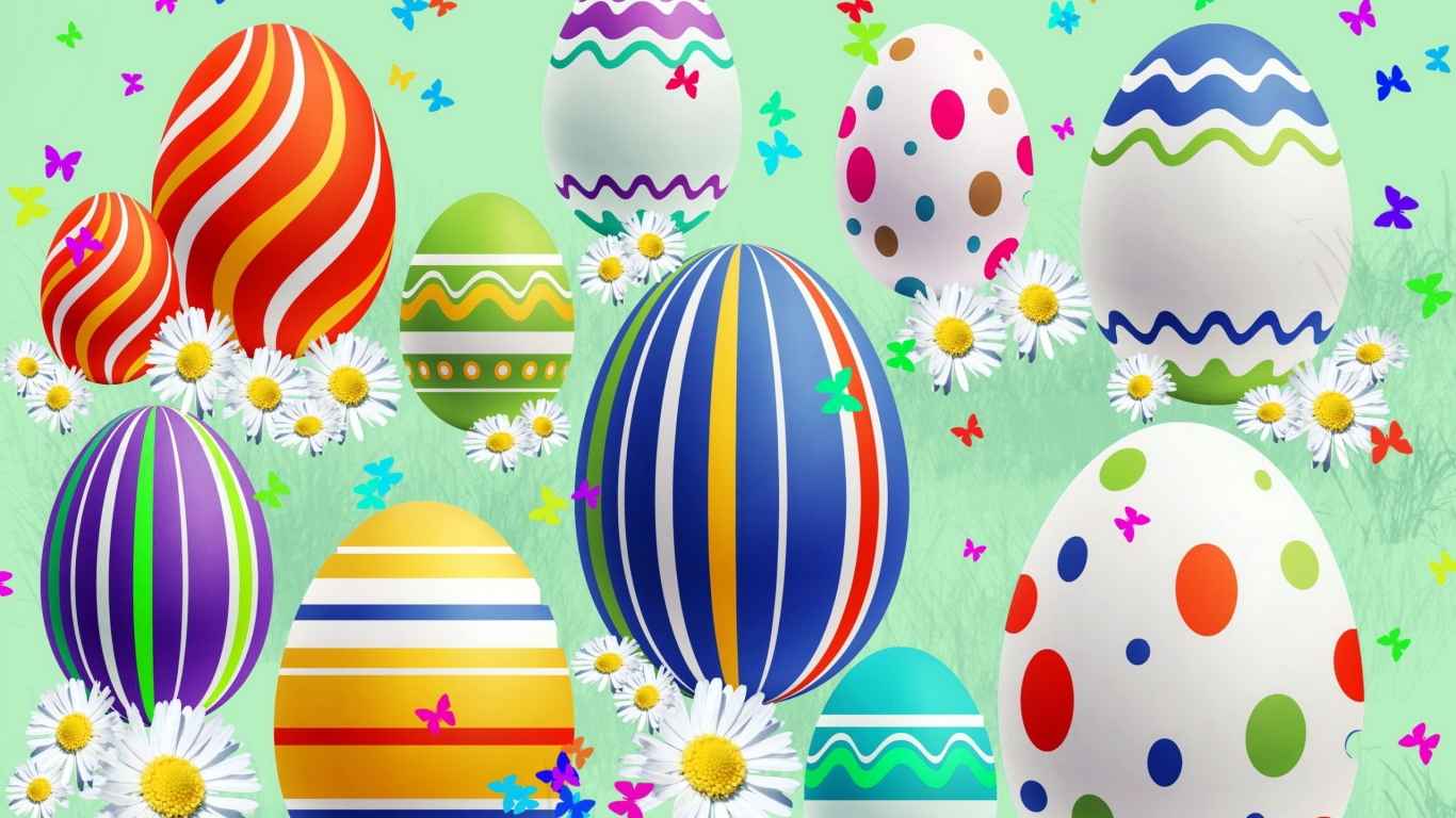 Lovely Easter Eggs for 1366 x 768 HDTV resolution