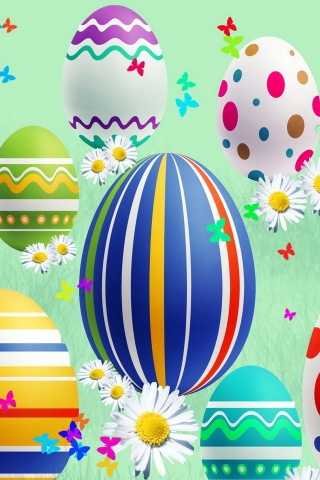 Lovely Easter Eggs for 320 x 480 iPhone resolution