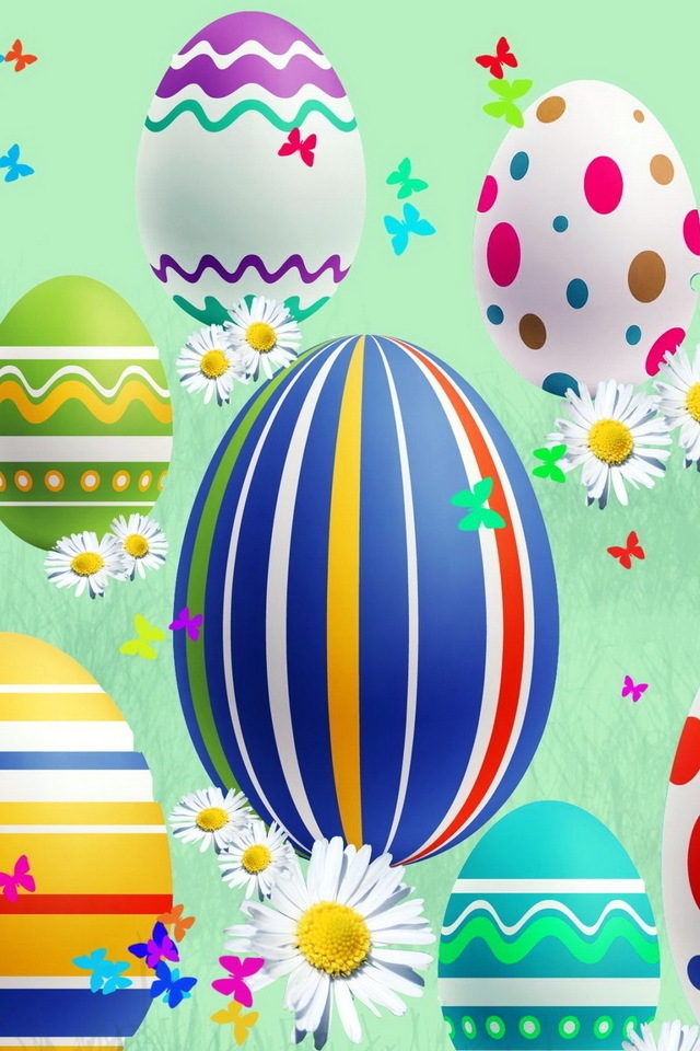 Lovely Easter Eggs for 640 x 960 iPhone 4 resolution