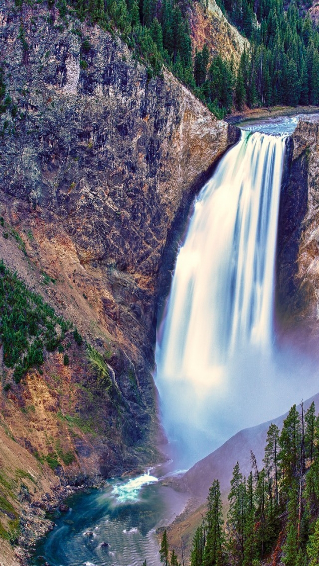 Lower Falls Yellowstone National Park for 640 x 1136 iPhone 5 resolution