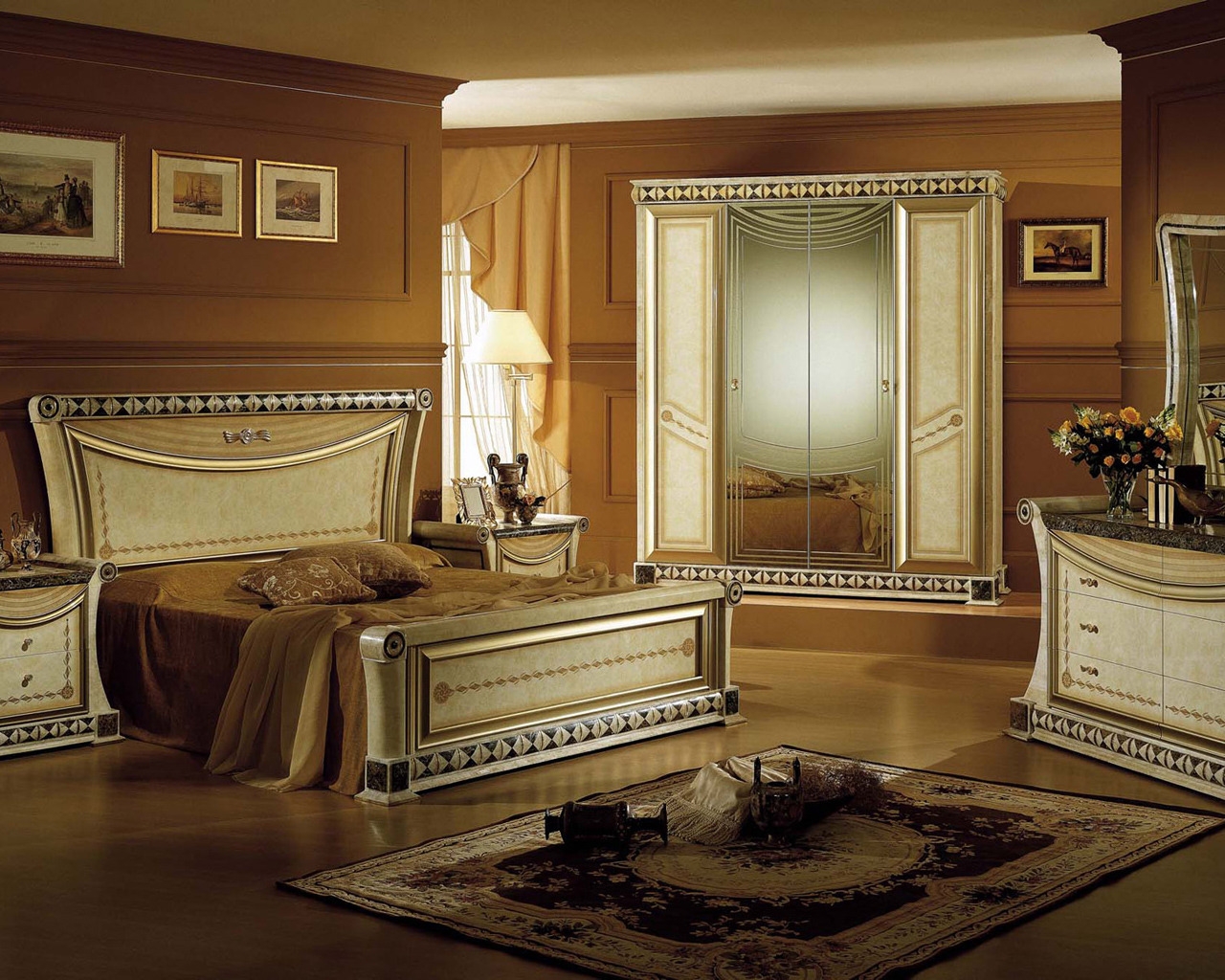 Luxurious bedroom for 1280 x 1024 resolution
