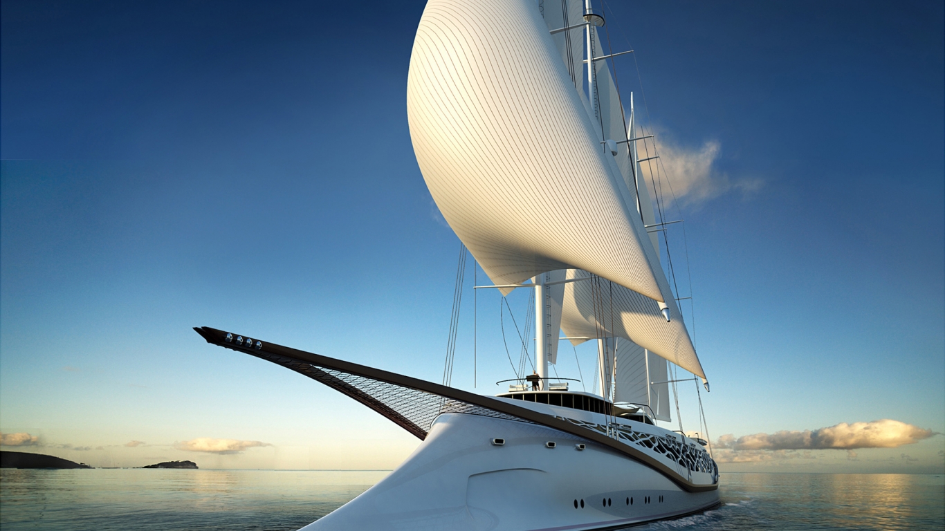 Luxury Yacht for 1366 x 768 HDTV resolution