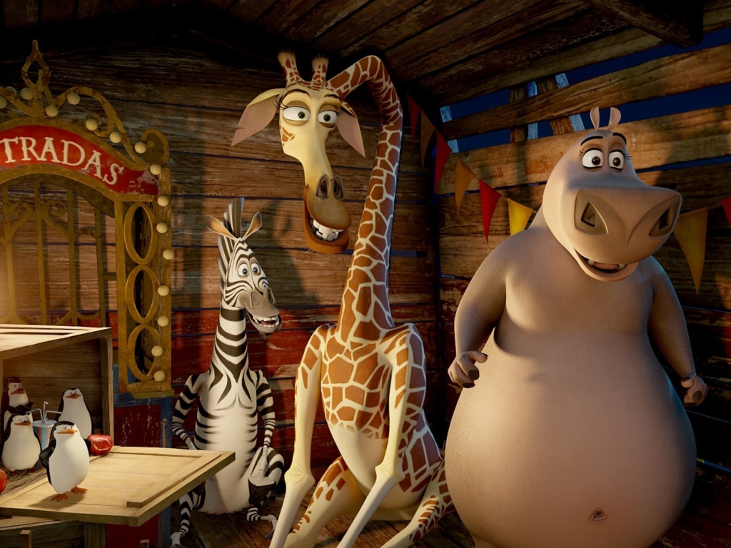 Madagascar 3 Characters for 1024 x 768 resolution