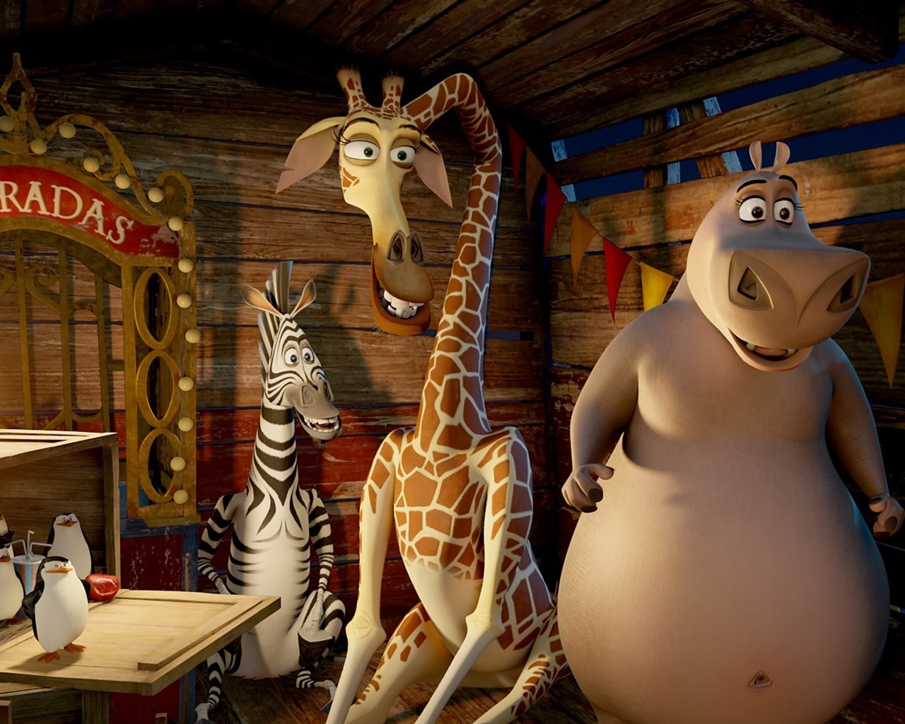Madagascar 3 Characters for 1280 x 1024 resolution
