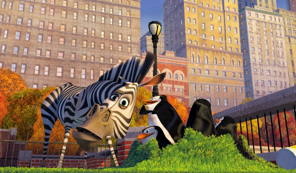 Madagascar Characters for 1024 x 600 widescreen resolution