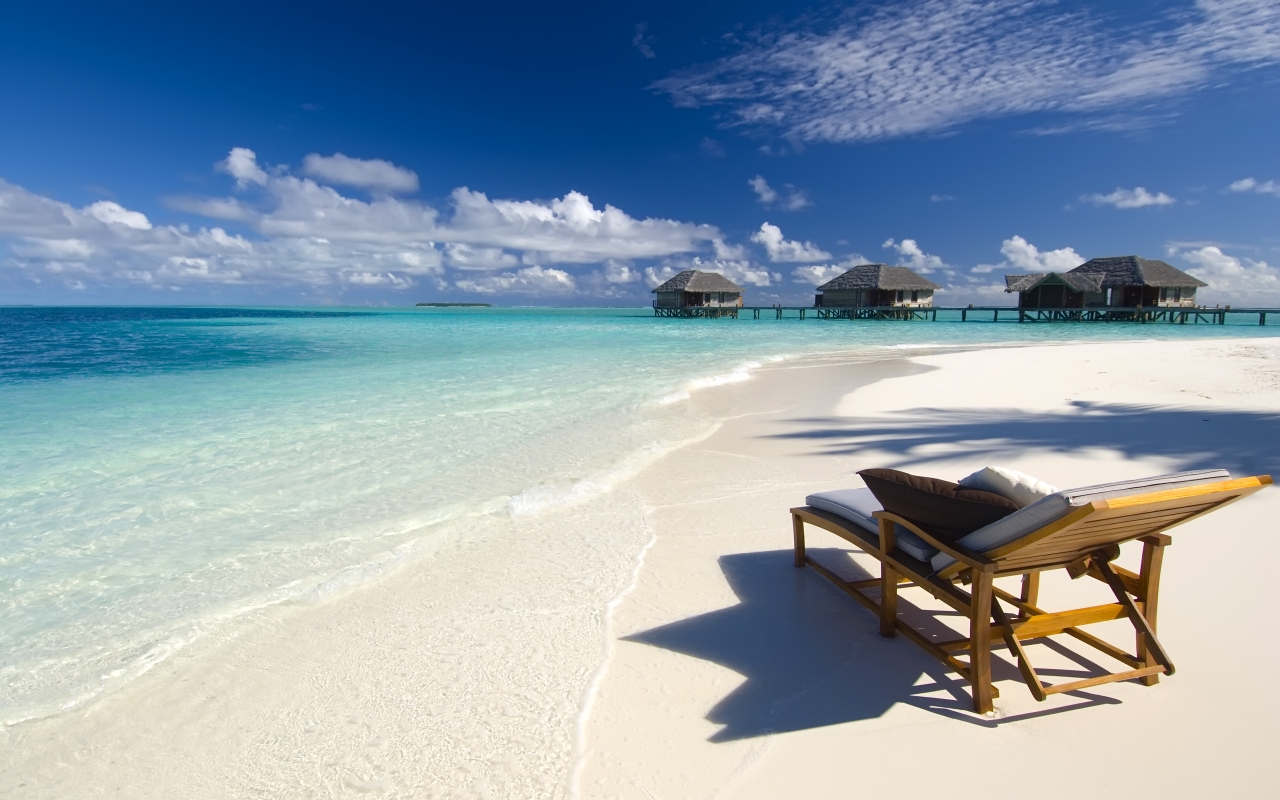 Maldives Conrad Beach for 1280 x 800 widescreen resolution