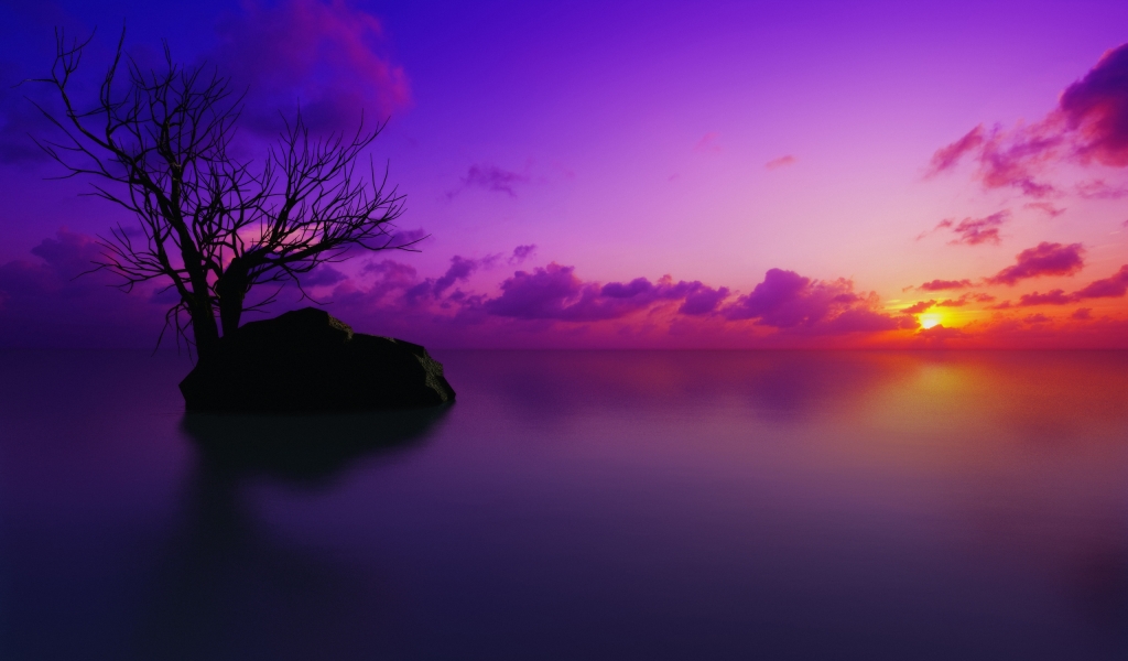 Maldivian Sunset for 1024 x 600 widescreen resolution
