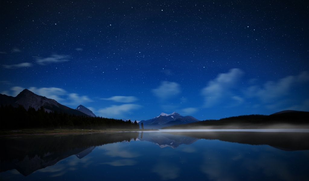 Maligne Starry Sky for 1024 x 600 widescreen resolution