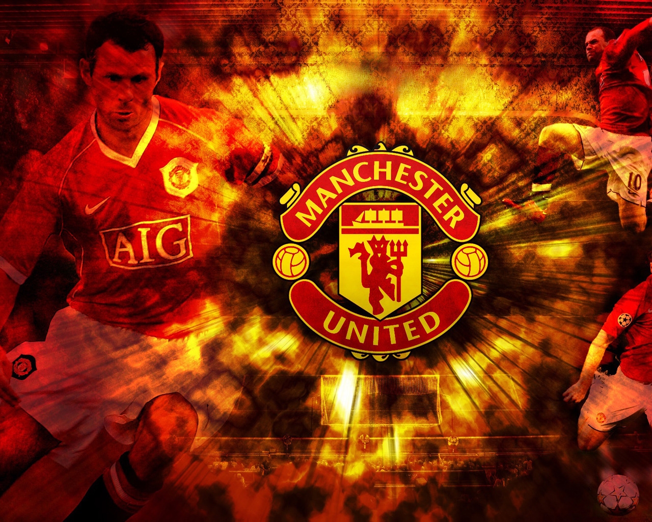 Manchester United Collage for 1280 x 1024 resolution