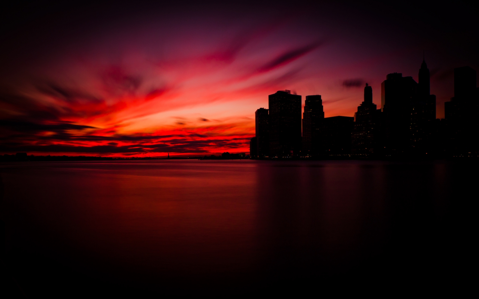 Manhattan Sunset for 1680 x 1050 widescreen resolution