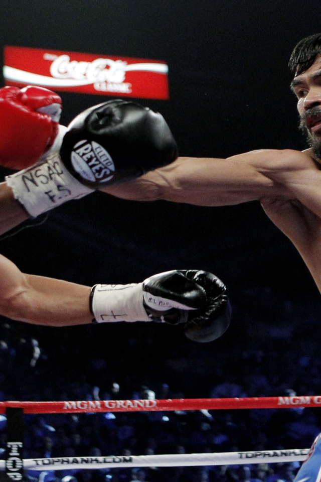 Manny Pacquiao Fighting 640 x 960 iPhone 4 Wallpaper