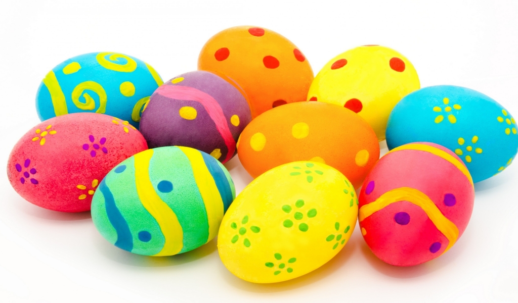 Many Colorful Easter Eggs for 1024 x 600 widescreen resolution