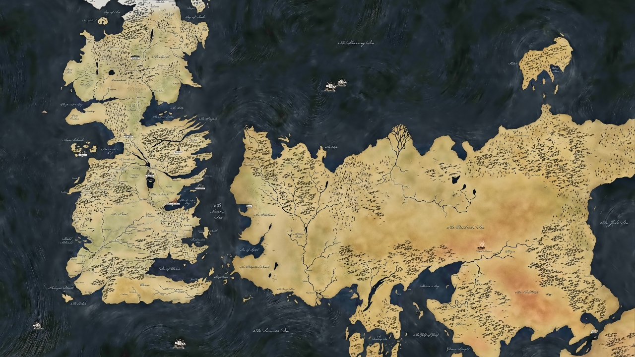 Map Game of Thrones for 1280 x 720 HDTV 720p resolution