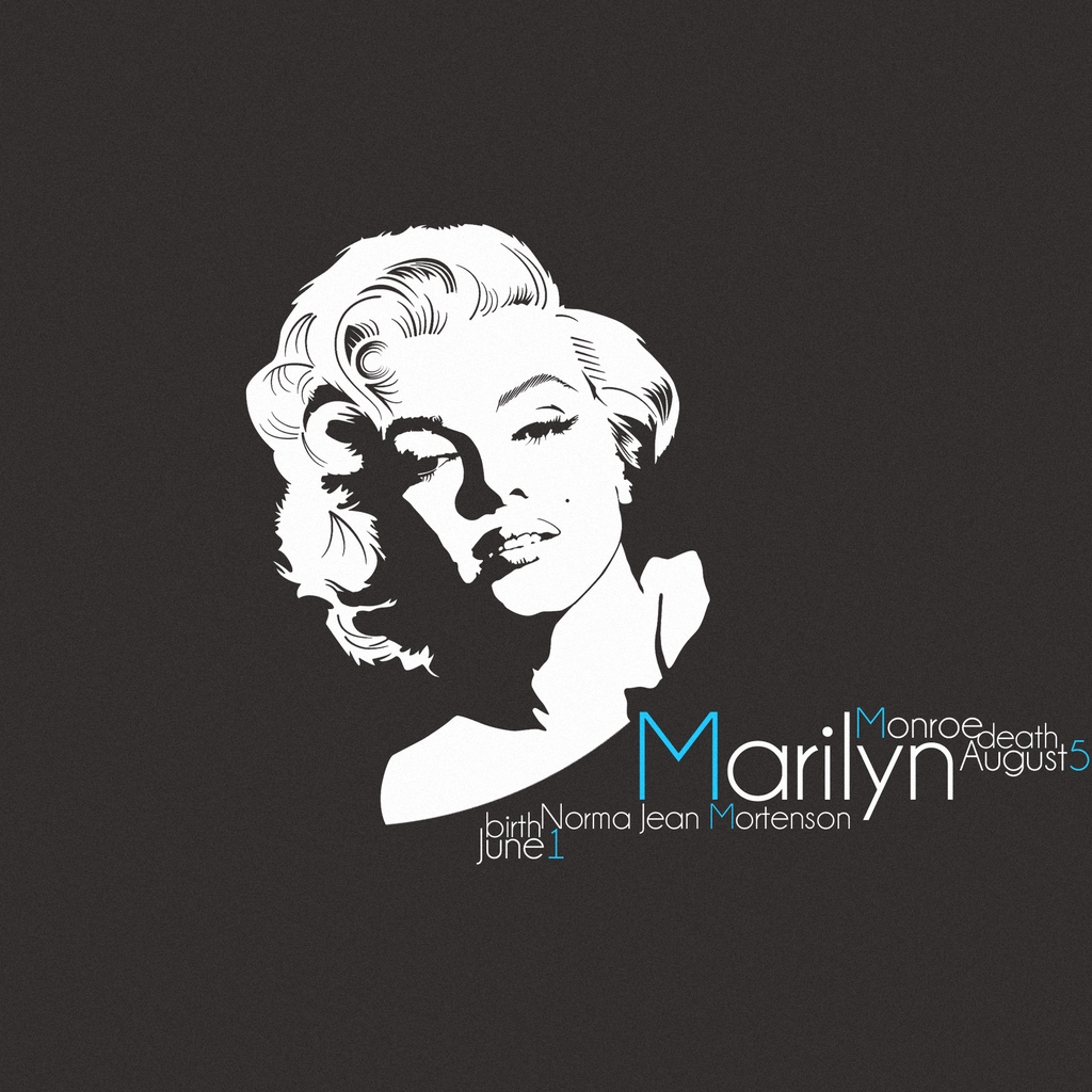 Marilyn Monroe for 1024 x 1024 iPad resolution