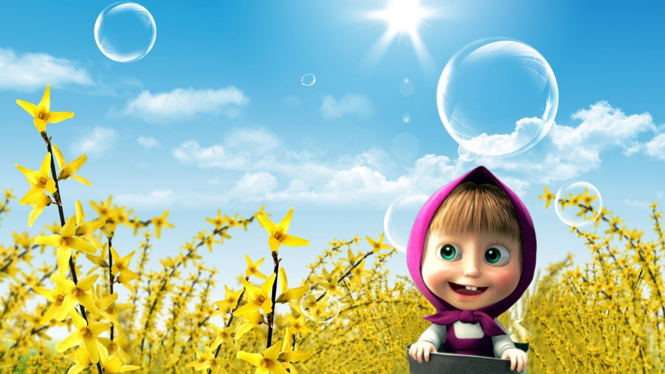 Masha and the Bear for 1366 x 768 HDTV resolution