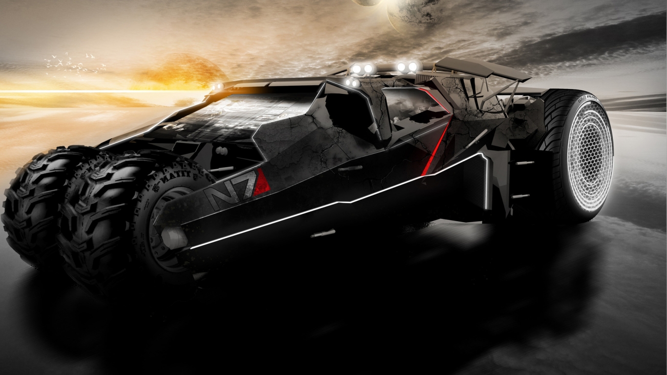 Mass Effect 2 Car for 1366 x 768 HDTV resolution