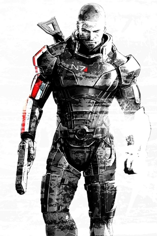 Mass Effect 3 Art for 320 x 480 iPhone resolution