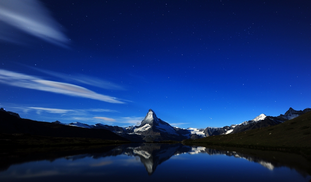 Matterhorn Midnight Reflection for 1024 x 600 widescreen resolution