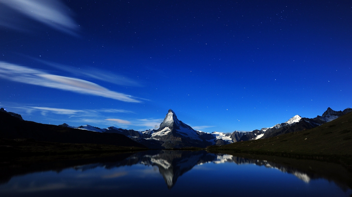Matterhorn Midnight Reflection for 1366 x 768 HDTV resolution