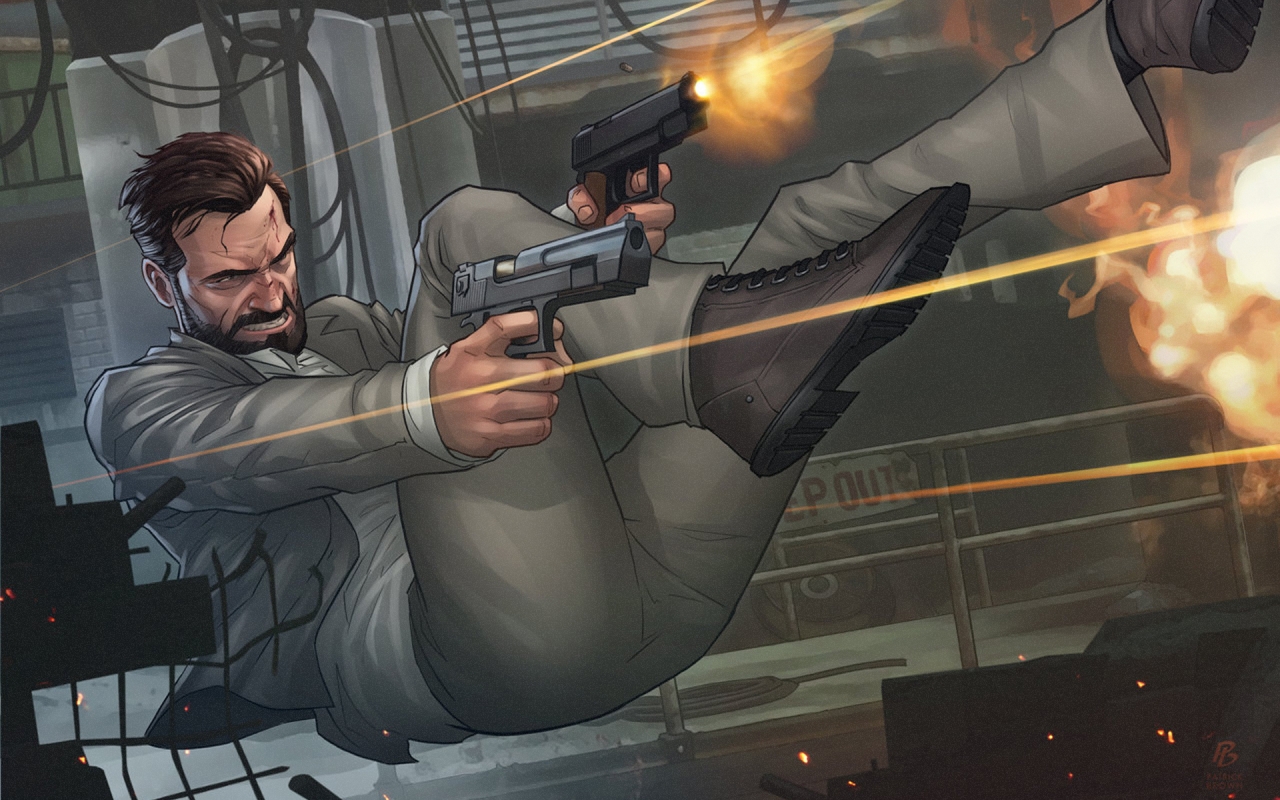 Max Payne Action for 1280 x 800 widescreen resolution