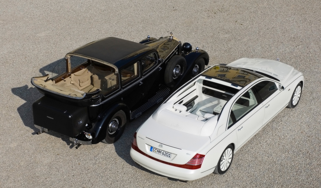 Maybach Landaulet 2007 Study Duo Rear Angle Top for 1024 x 600 widescreen resolution
