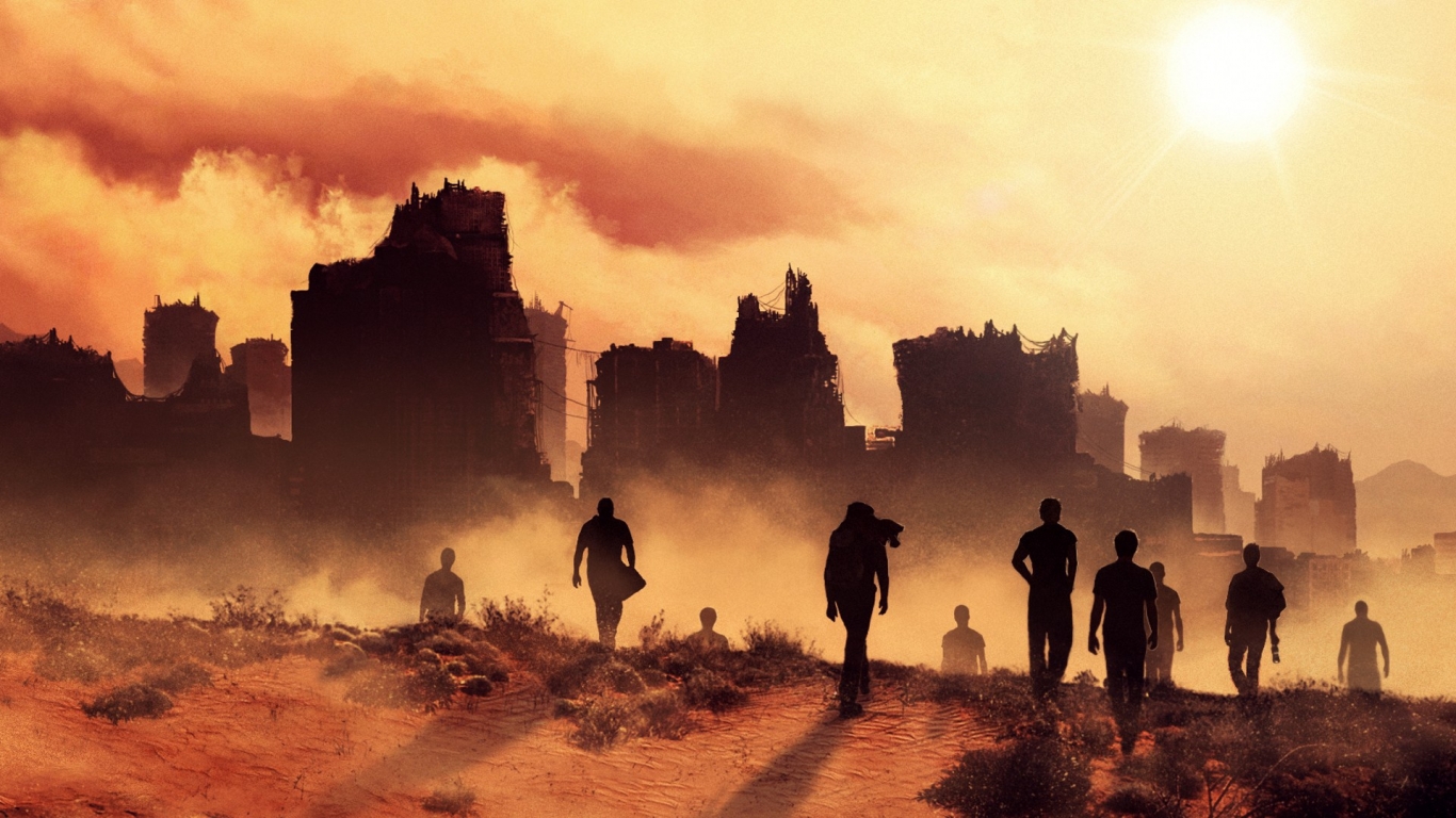 Maze Runner The Scorch Trials Silhouettes for 1366 x 768 HDTV resolution